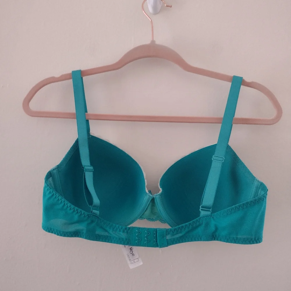 Curve Muse Teal Lace Underwire Bra Size 38C